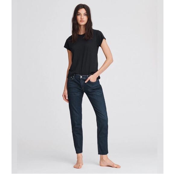 Rag & Bone Jeans Dre Slim Low Rise Boyfriend Dark Wash Size 30 - Picture 1 of 10